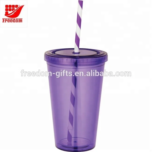 
Promotional Gifts Double Wall Tumbler With Straw 