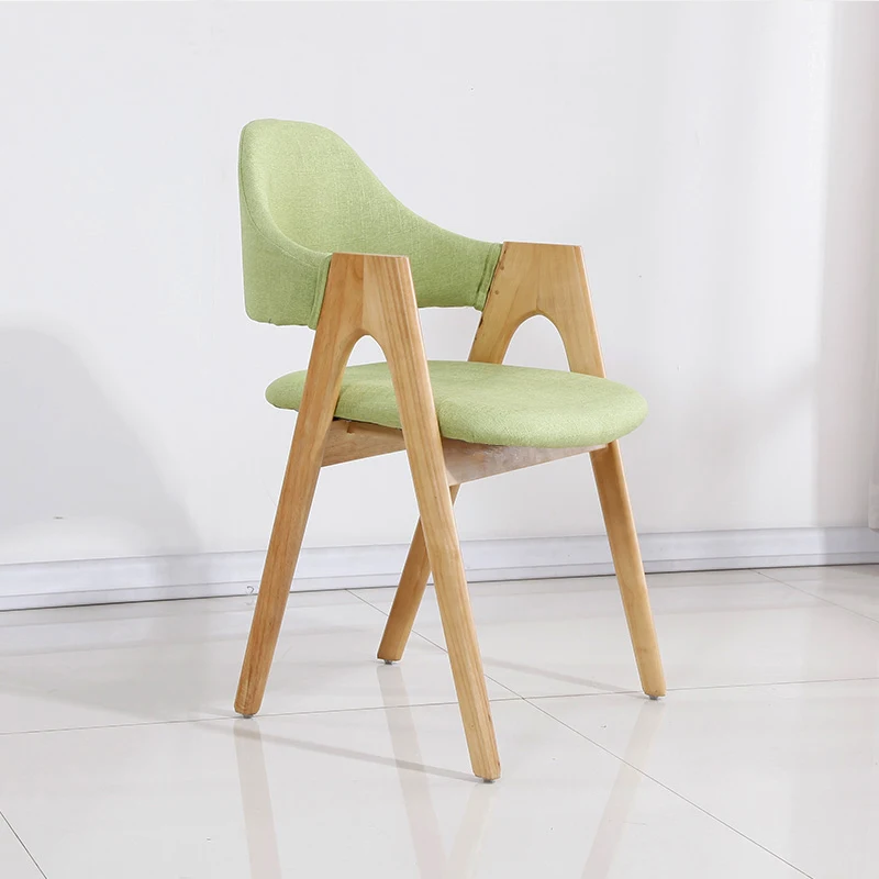 Nordic Style dining chair with fabric cushion wooden chairs