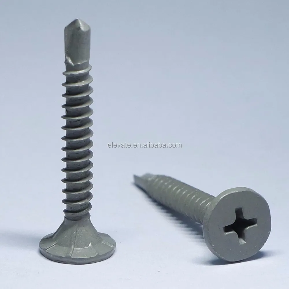 Big Wafer Head with 8 Nib (4 short / 4 long) Hi-Lo Thread Spoon Point Self Drilling Cement Board Screw