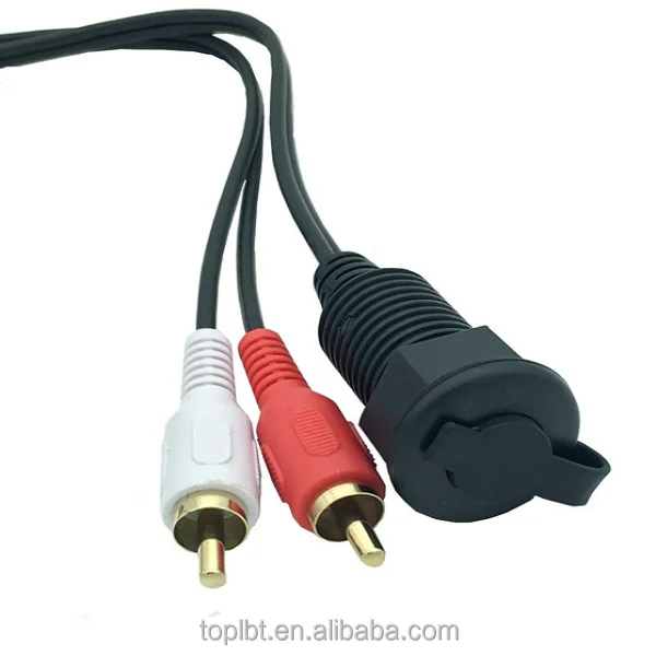 2 RCA to USB and DC3.5mm Female Flush Mount For Car CableMount  Cable