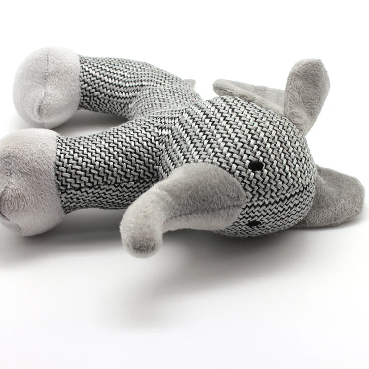 Soft Fabrics Dog Toys Pet Chew Plush Cartoon Animals Elephant Shape Puppy Bite Toy