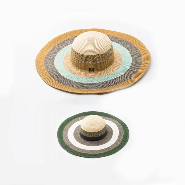 Wholesale printing wide brim sombrero mexican straw beach hat high quality luffy straw hat custom