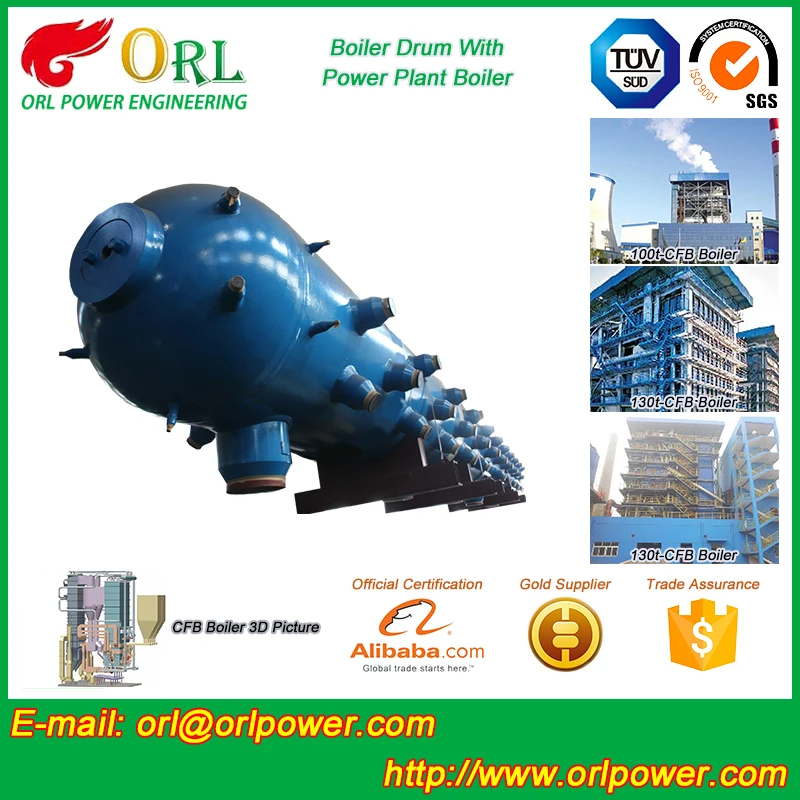 Электростанции котла без загрязнения газовый котел паровой барабан производителя
