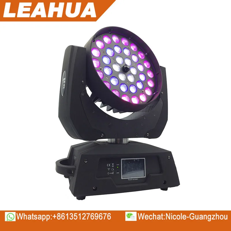 Leahua Zoom 36x10W RGBW 4in1 LED Beam Moving Head Wash Light for DJ Disco Parties Stage Lighting
