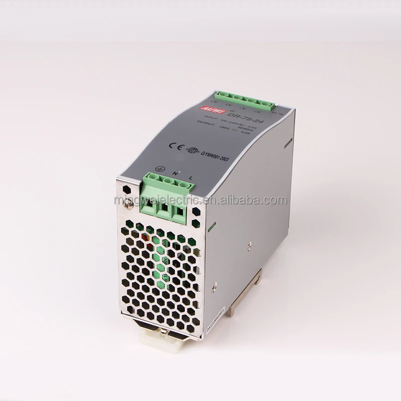 OEM DR-75-24 24V 3.2a 75W industrial din rail power supply, 24 volt dc power supply