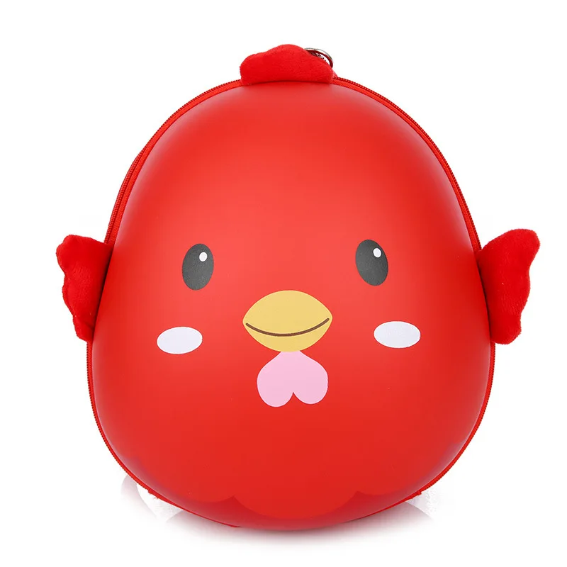 Promotional Cute 3D Hard Shell Solid Chicken Pattern Kids Bag Custom Kindergarten School Packs