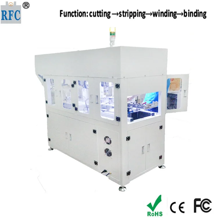 
2017 automatic wire cutting stripping and winding binding for coil winding machine 
