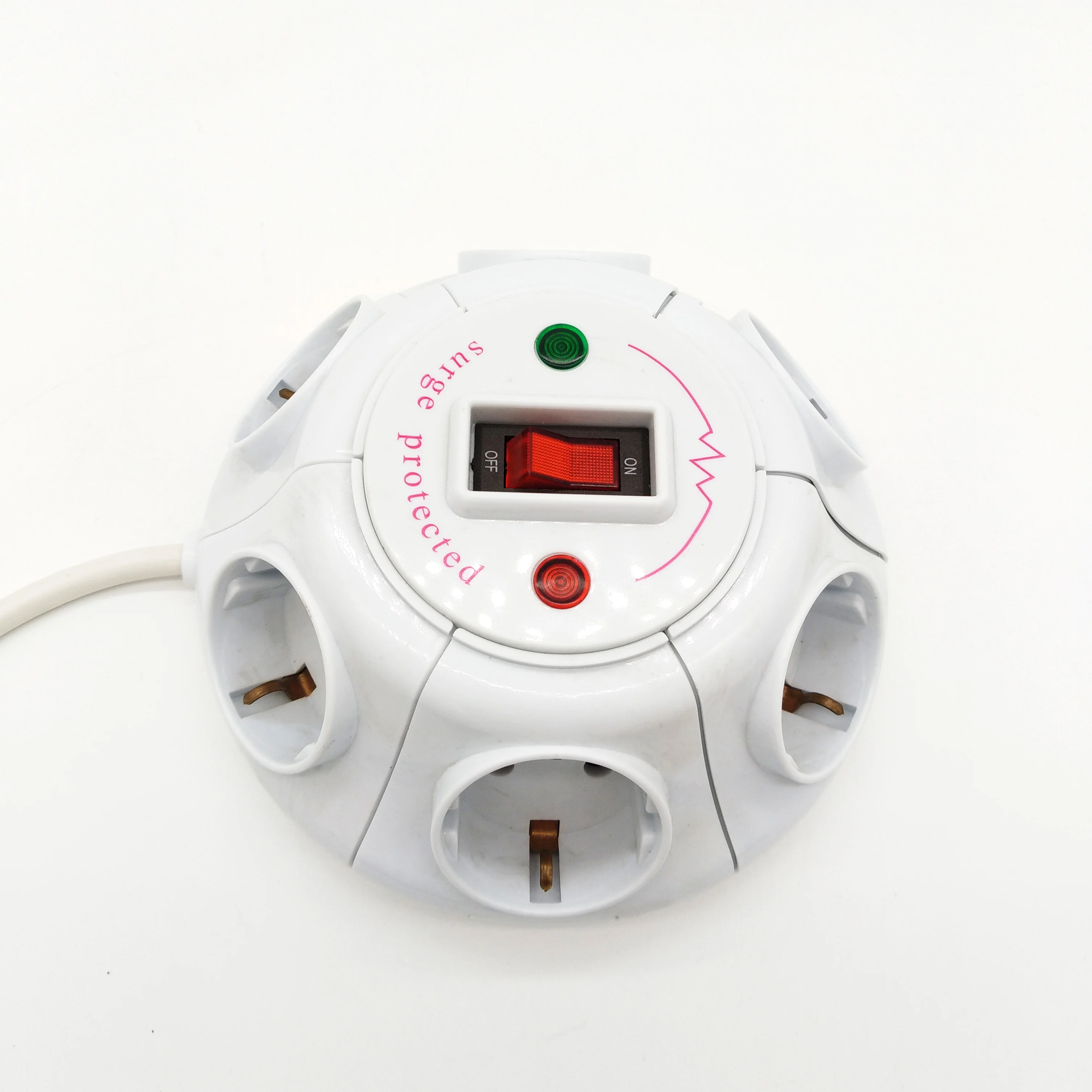 Surge Protection 6 Outlets European plug Germany Extension Socket  Power Strip  with Switch