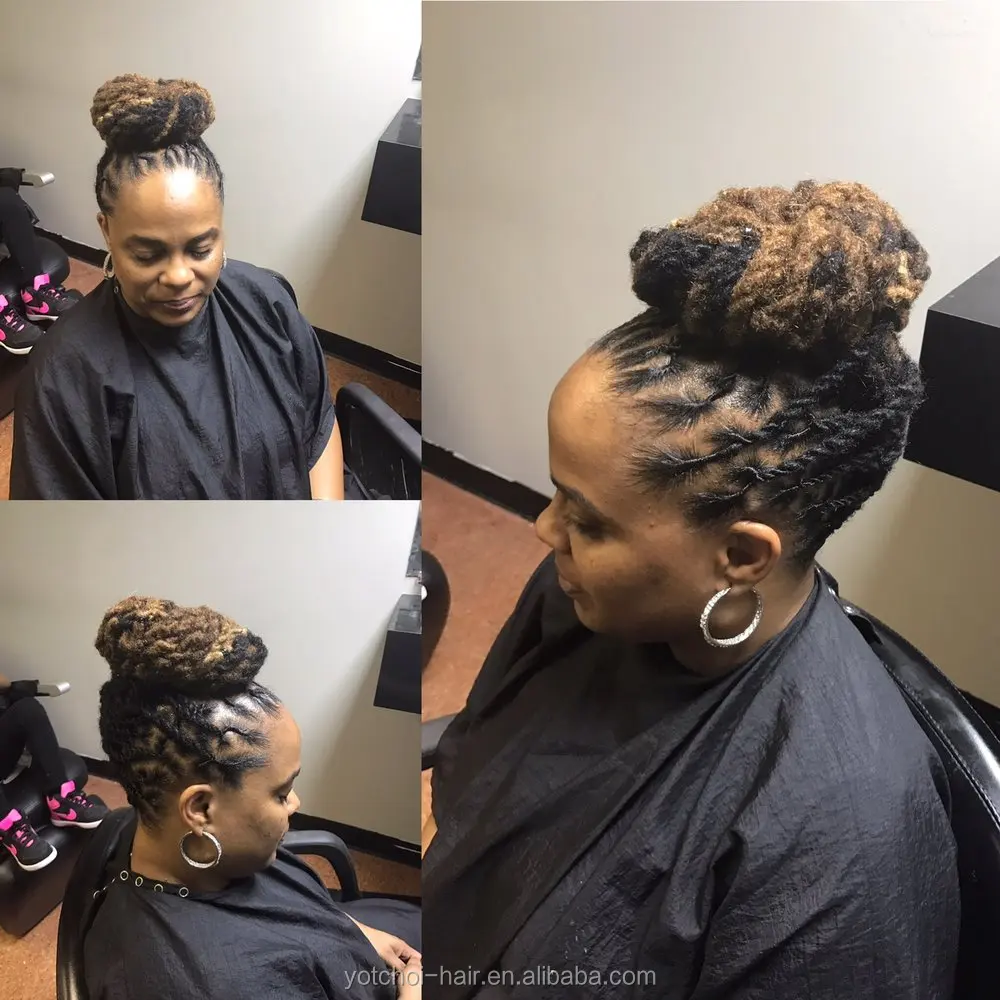 100% Human Hair Microlocks Sisterlocks Dreadlocks Extensions 60Locs Full Handmade Can be Dyed to Blonde