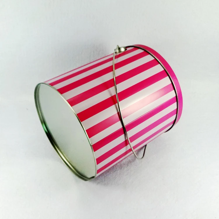 1 галлон, Оловянное ведро для попкорна с ручкой, индивидуальная печать