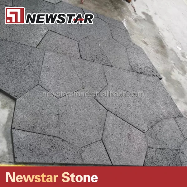 
Black basalt stone in sawn cut 