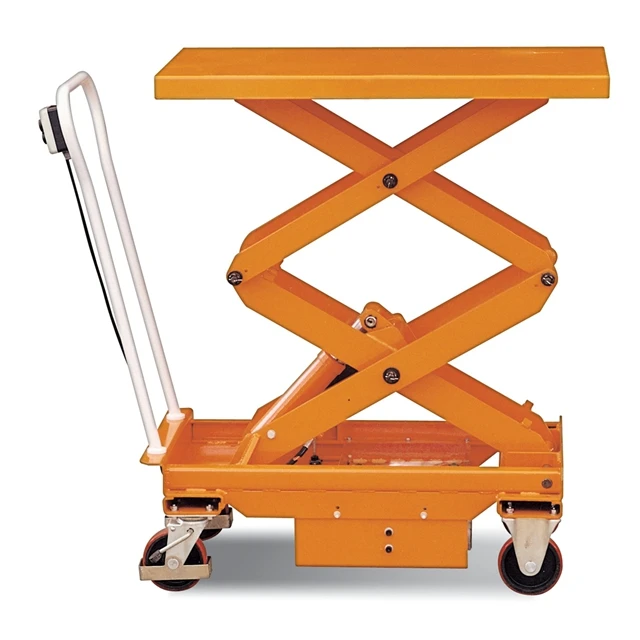 500kg electric hydraulic double scissor portable lift trolley
