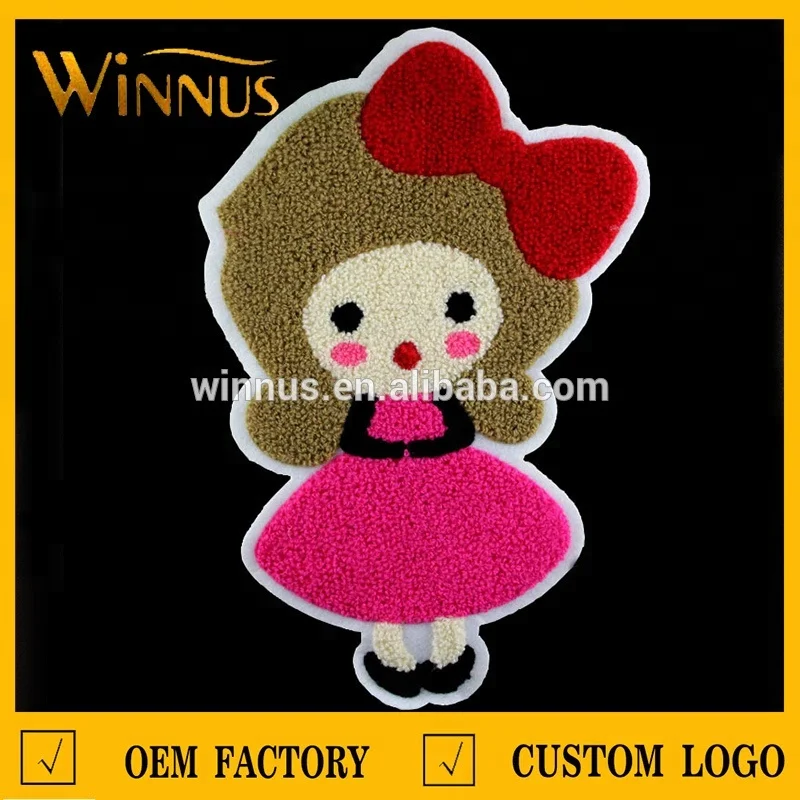 OEM manufacturer custom own logo number letters iron on embroidery felt patch