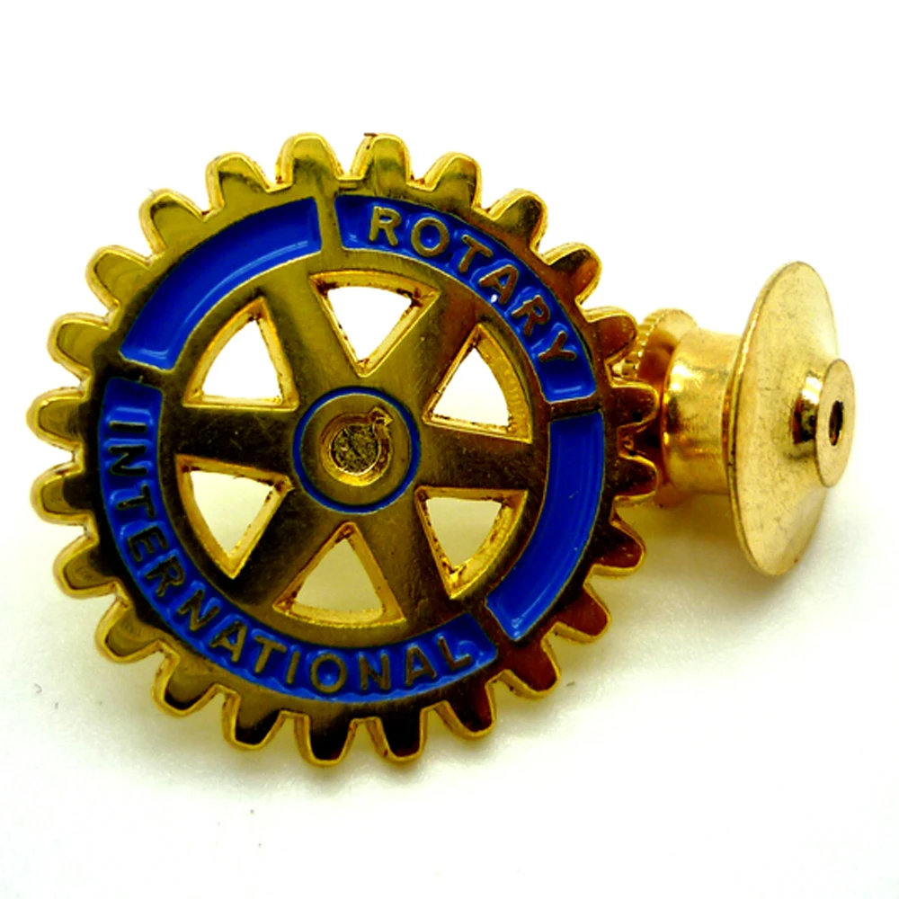 
Gold Plated Custom Logo Serrated Edge Cut Out Lapel Pins Badges Rotary Pin For Wholesale 