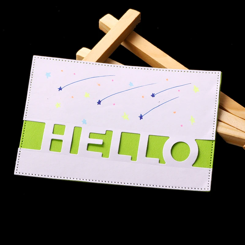 AAGU Hello Greeting Metal Carbon Steel Dies Cut Dies Embossing Stencils Scrapbooking Album Decoration Paper Craft Die Cut Dies