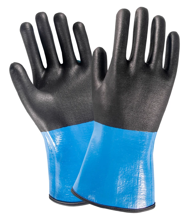 ANSI A4 Aramid Fiber Wrapped Steel Latex Rough Dipped Anti Cut Resistant Winter Gloves