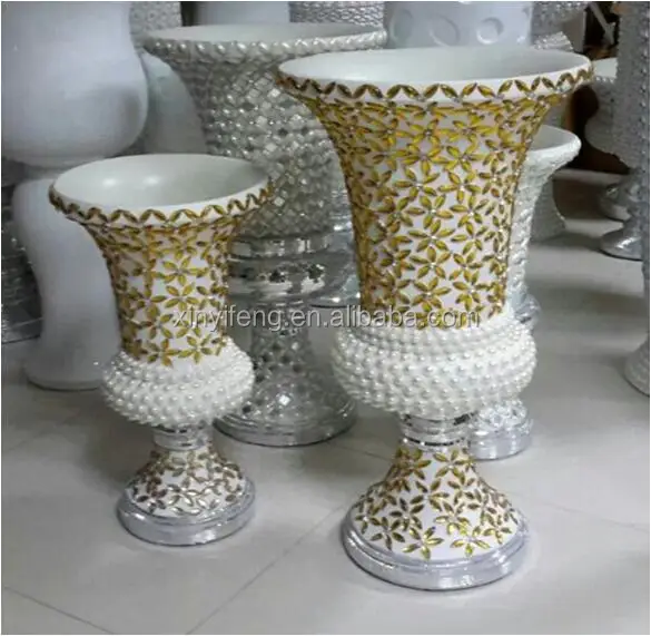 10-309 Artware Resin Floor Plastic Crystal Shell Glass Shell Vase Home Jardiniere Landing Decoration