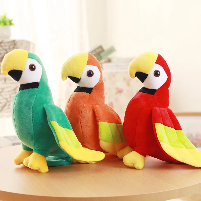 
laughing recordable talking parrot plush toy speaker 
