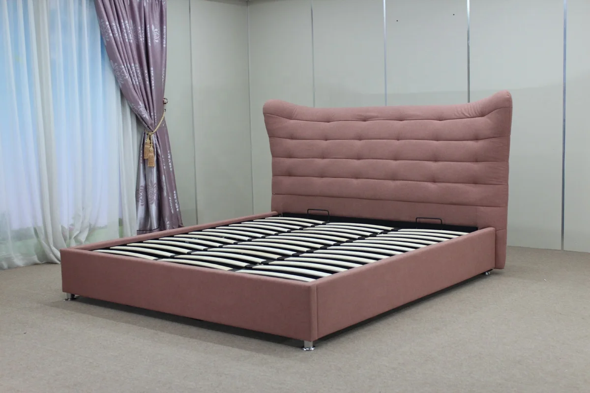 upholstered wooden design modern furniture frame king size bed