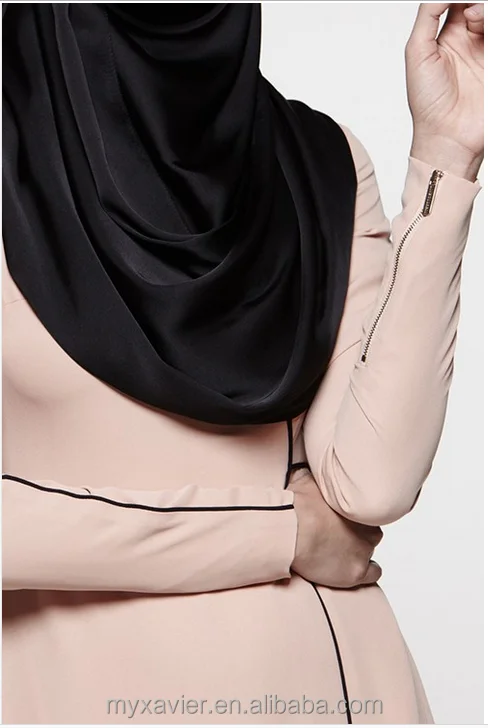 Abaya egypt with neat piped trims run along the sleeves kaftan abaya burqa fashion design