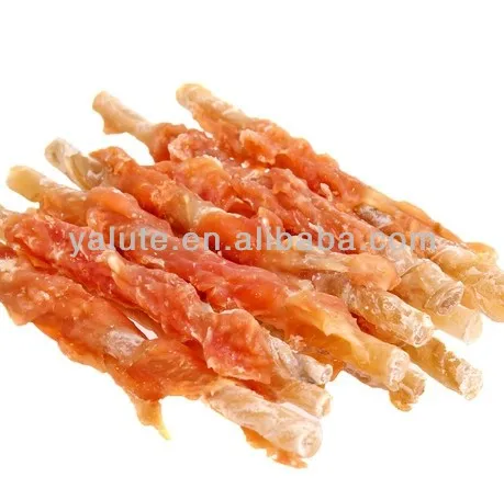100% No Additives Natural Rawhide Twisted Rawhide Chicken Dog Chews
