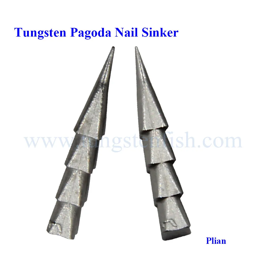 Hot Sale tungsten weights Cheaper sharp Tungsten Pagoda Nail Sinker