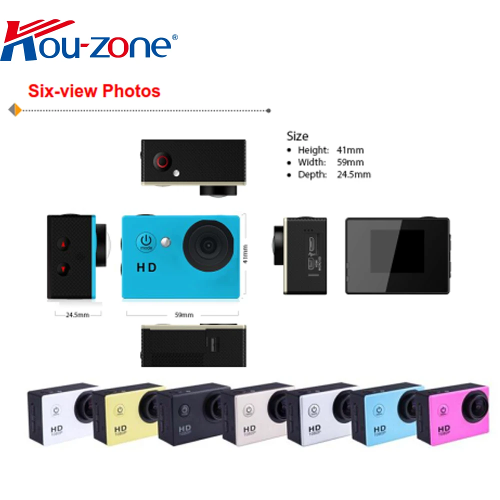 Дешевая цифровая Экшн-камера 2,0 дюйма, Hd 720p, Спортивная камера, Водонепроницаемая full hd 1080p, Экшн-камера для рекламных подарков
