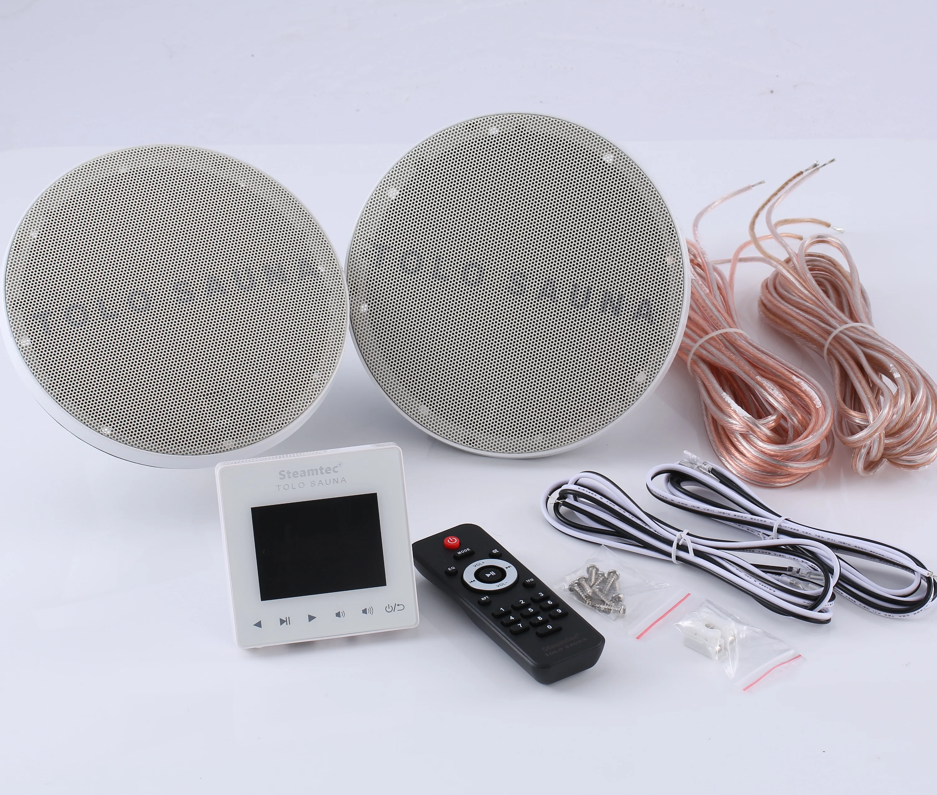 TOLO SAUNA Music System Waterproof Speaker For Sauna Steam Shower Room Blue Tooth Wireless Remote Control Steamtec Brand 6 inch