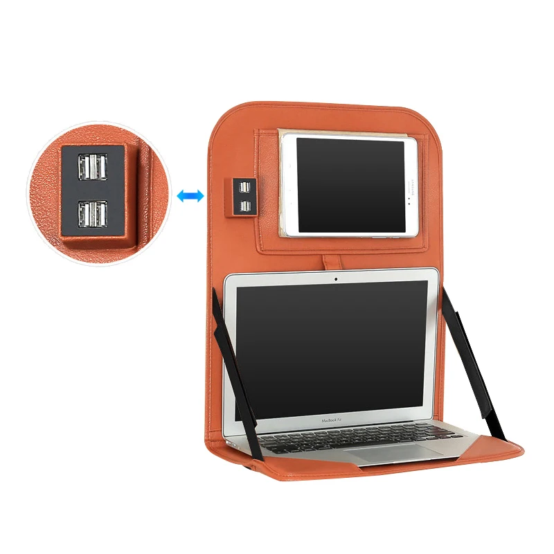 SN-Y-062 автомобильный планшет на заднее сиденье 4 USB зарядное устройство Карманный складной держатель для ноутбука лоток Органайзер на заднее сиденье автомобиля