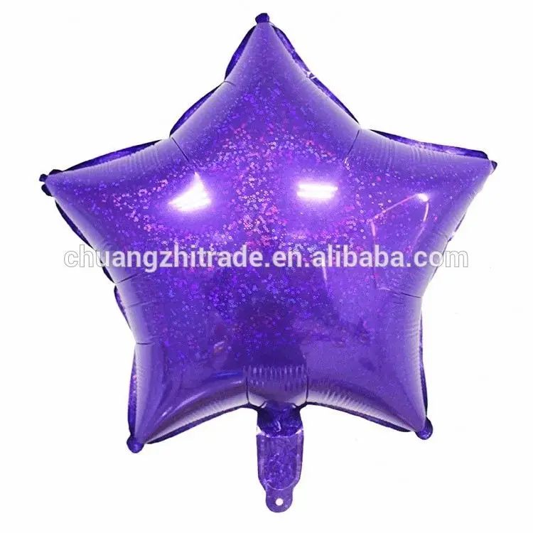 CY new products 2019 star shaped chinese inflatable toy 10 inch laser foil glitter balloons