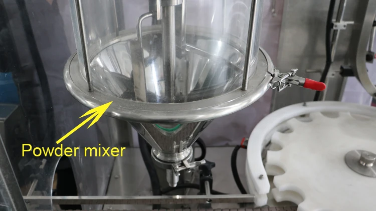 Bottles tins cans jars of milk ablumen coffee glucose talcum dry powder filling and sealing machine