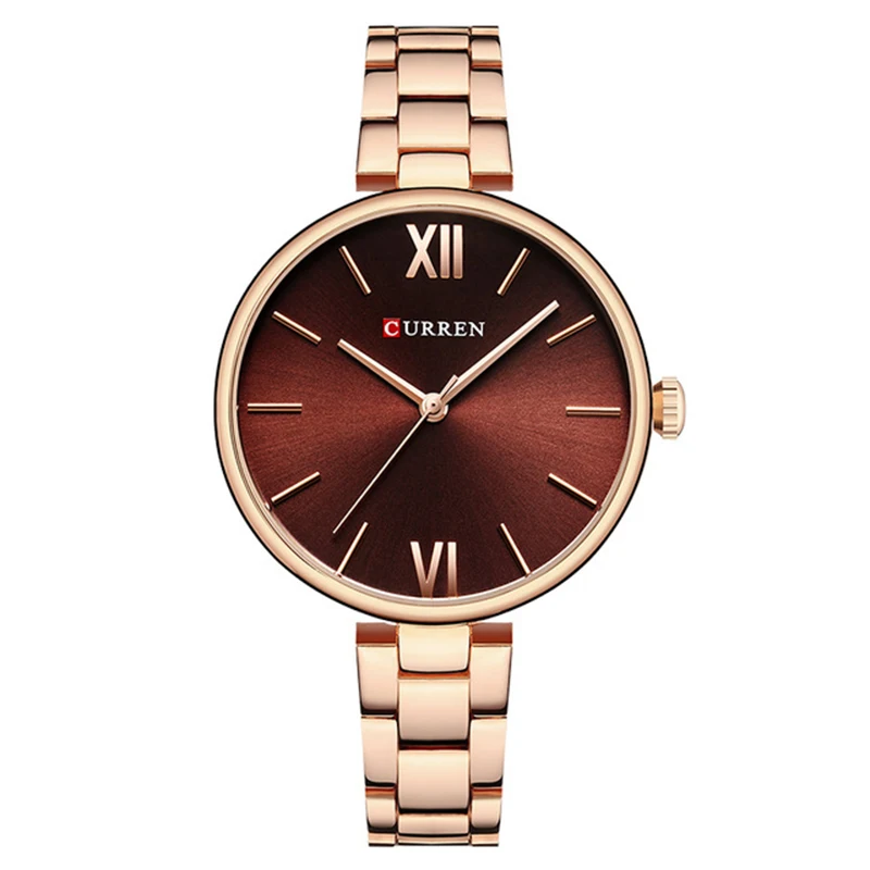 Top Fashion Casual Ladies Wrist Watches Luxury Stainless Steel Minimalist Quartz Analog Curren 9017 Brand Women Bracelet Watch