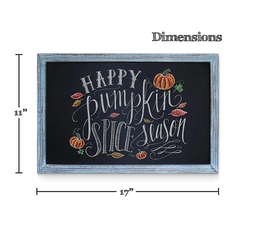 Decorative Vintage Decor Rustic Chalk Board Blue Magnetic Wall Framed Chalkboard
