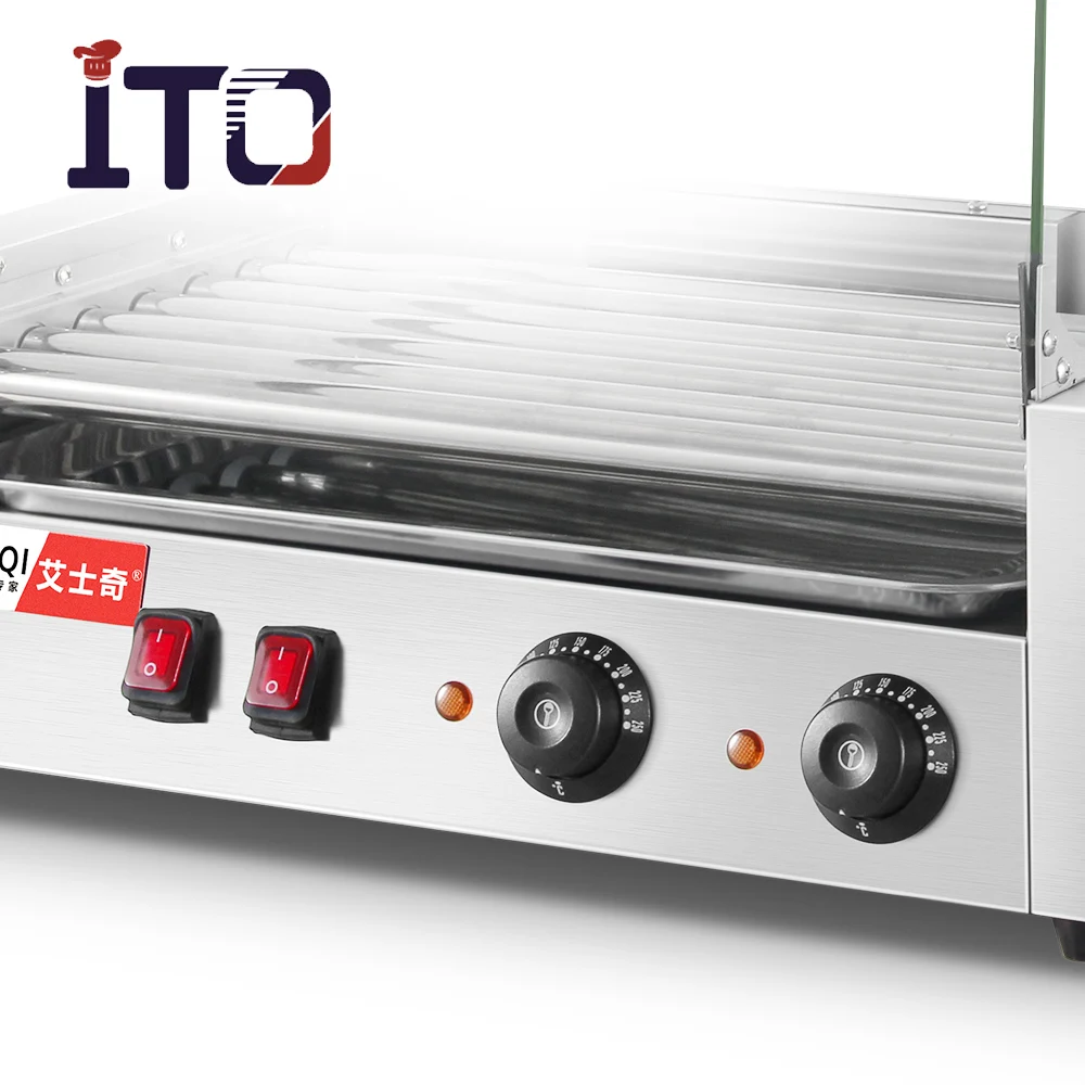 Snack Equipment Automatic Restaurant Fast Food Sausage Machine,Electric Rang Warmer Hot Dog Grill Roller Machine on Sale