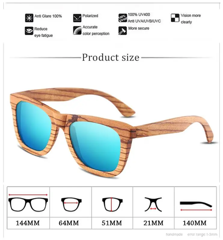 RTBOFY ray sun glasses  bamboo polarized sunglasses for wholesales