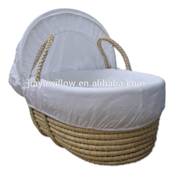 
wholesale large corn bract material baby baskets with handle 