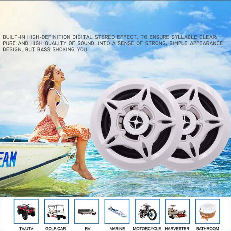 6.5 inch boat speakers 2-Way Full Range Stereo Sound H-053