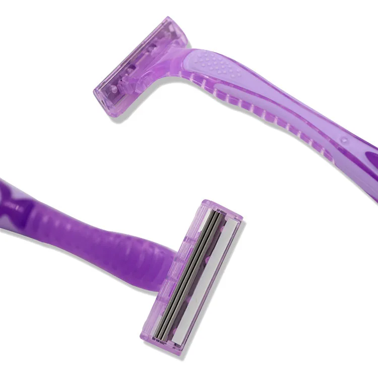 OEM plastic handle factory shaver razor twin blade shavers for women
