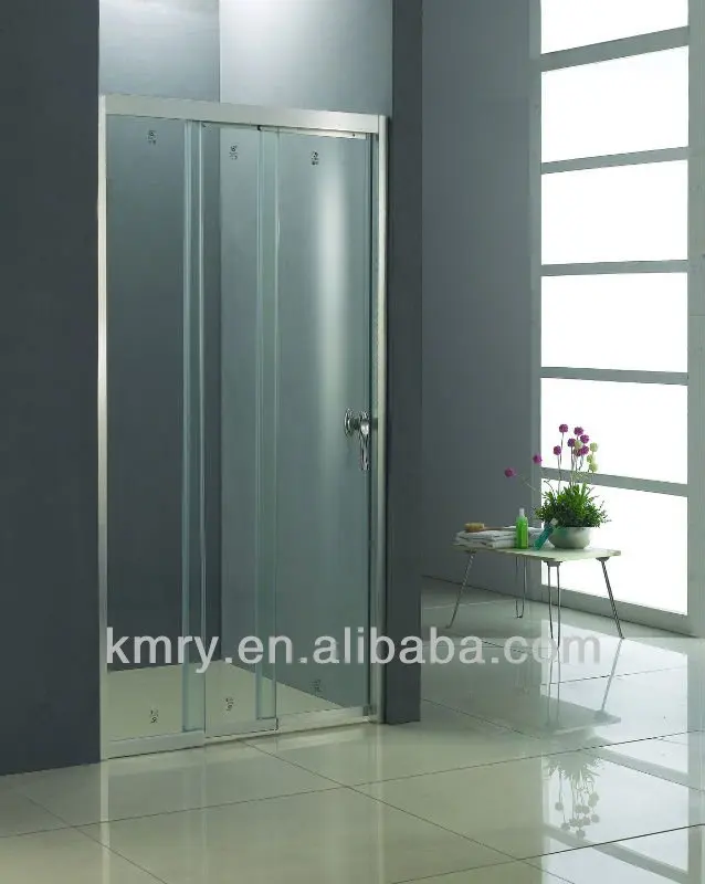 Aluminium Frame Tempered Glass Shower Sliding Door 3 Panel Sliding Glass Door 3 Piece Modern Rectangle Hotel Straight 8mm CN;GUA