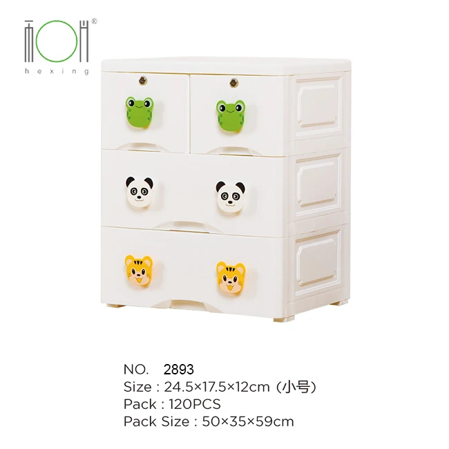 Прямая поставка с фабрики, на возраст 3, 4, 5 ярусов пластиковом черном/белом милые животные комод