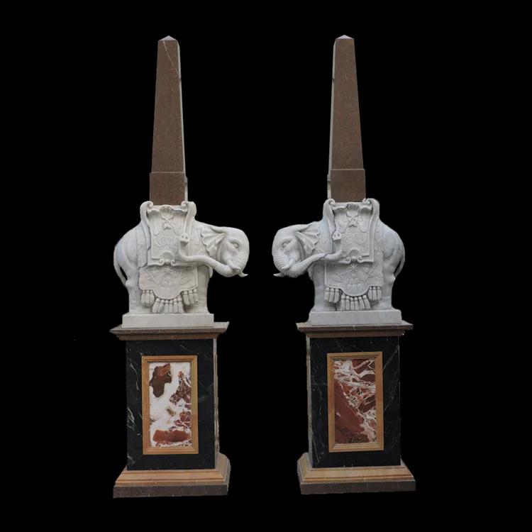 
Solid stand round roman yellow natural stone pillar with flowers 