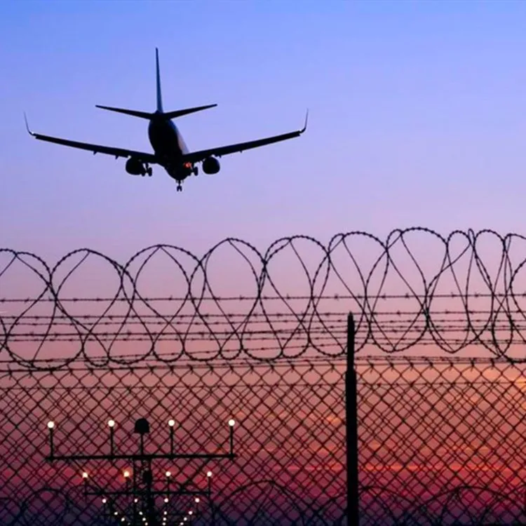 10 year no rust PVC coated panels barbed wire 358 anti climb airport security fencing