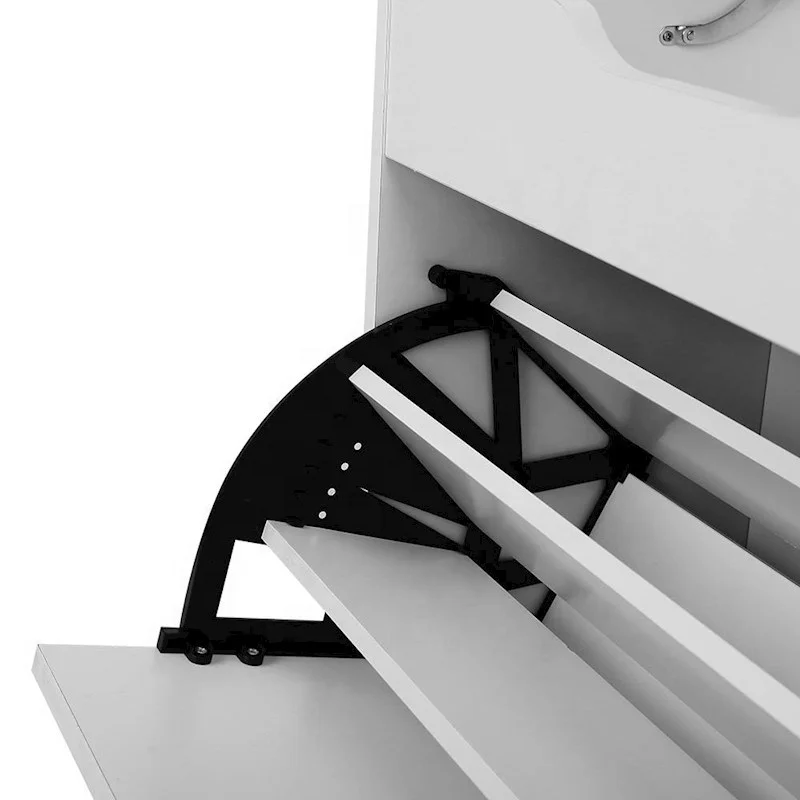 Amazing movable  and rotating wooden shoe racks one flip door and each three plastic racks with leather seat