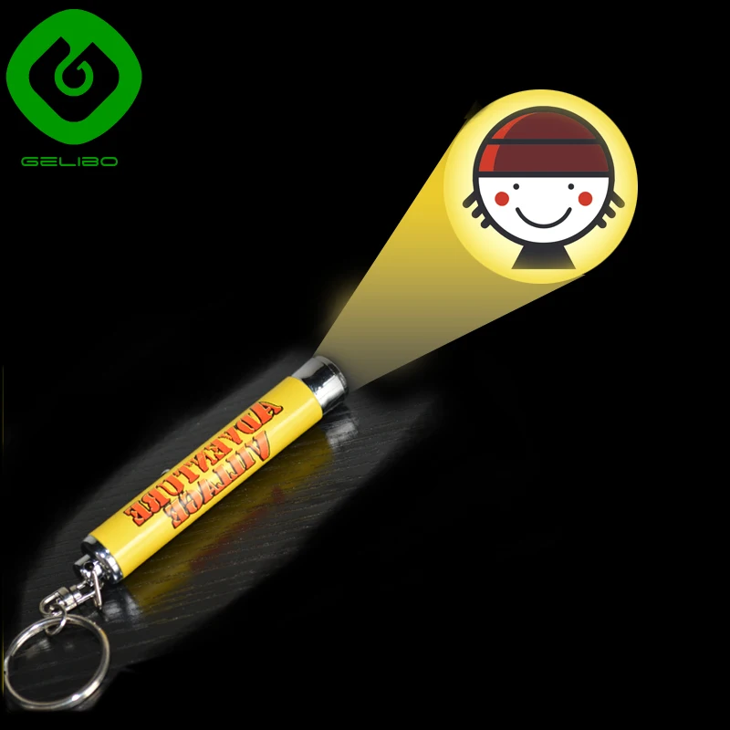 Shenzhen Factory OEM Promotional Keychains logo Promotion Advertising LED projector keychain mini projection keyring