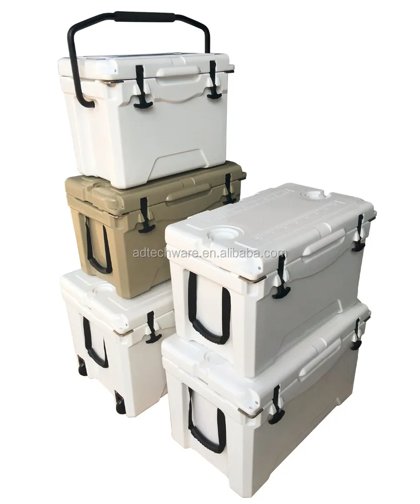 Portable Rotomolded Cooler 25qt, 30qt, 35qt, 40qt, 50qt, 65qt, 75qt, 85qt, 116qt, Ice Cooler Box with wheels