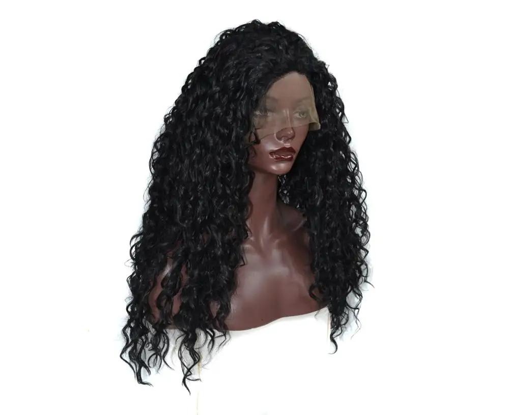 AliLeader Synthetic Deep Wave Lace Front Wig