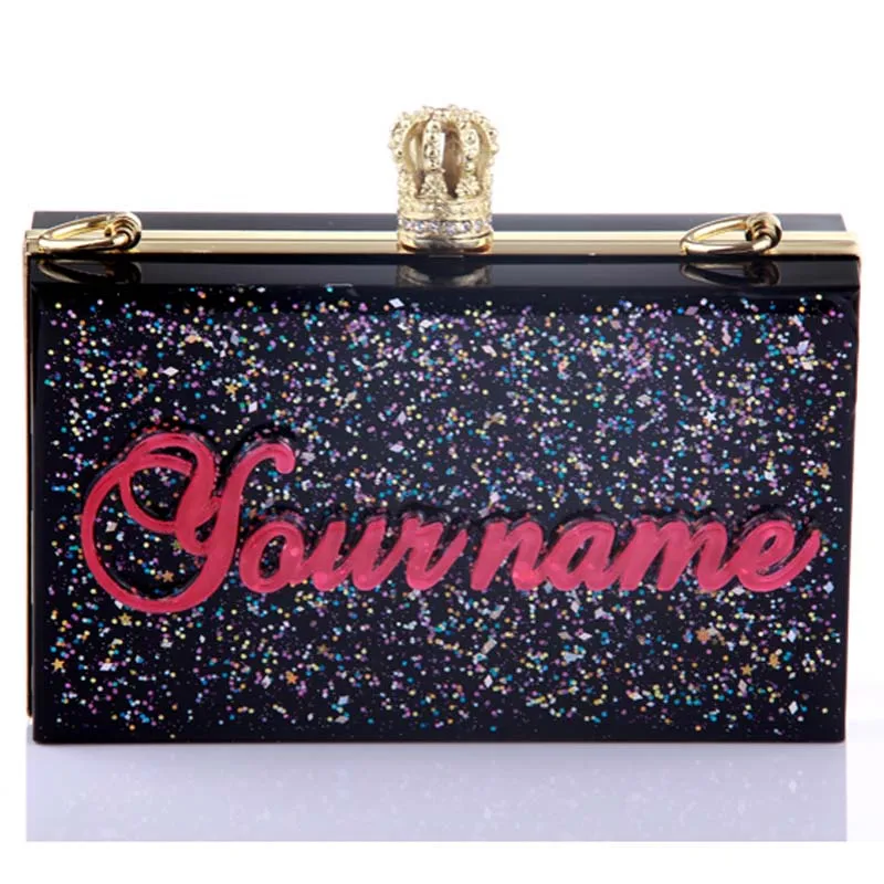 Handmade high quality customized Light in the Dark acrylic evening clutches