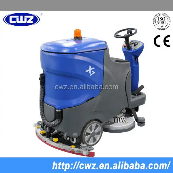 CE ISO approved driving type floor scrubber cleaning machine with Ametek vacuum motor