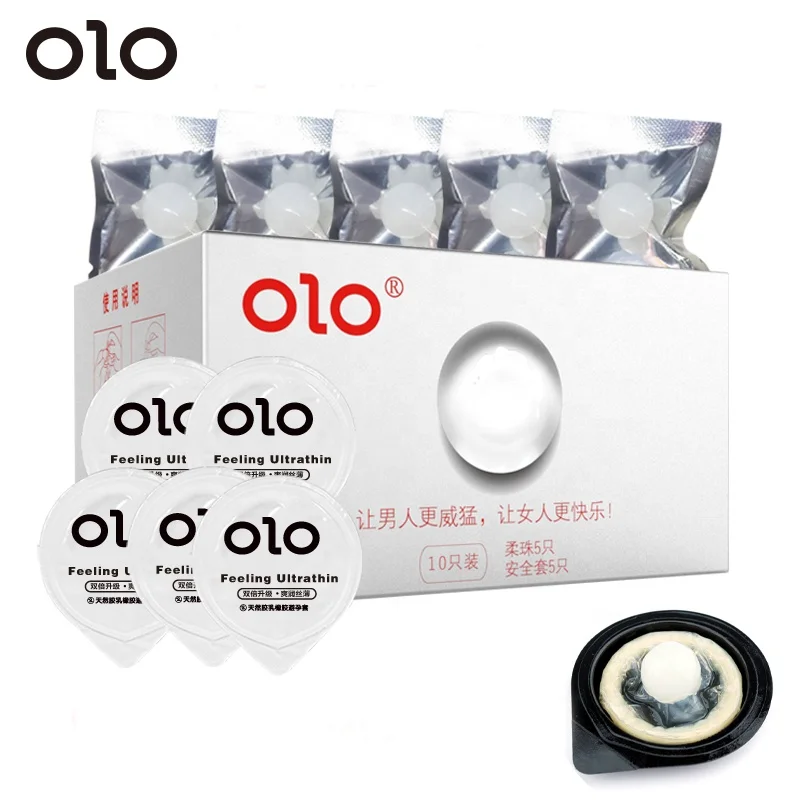 OLO Condoms with Extensions Avocado Packing Condom Dotted Condom for Men