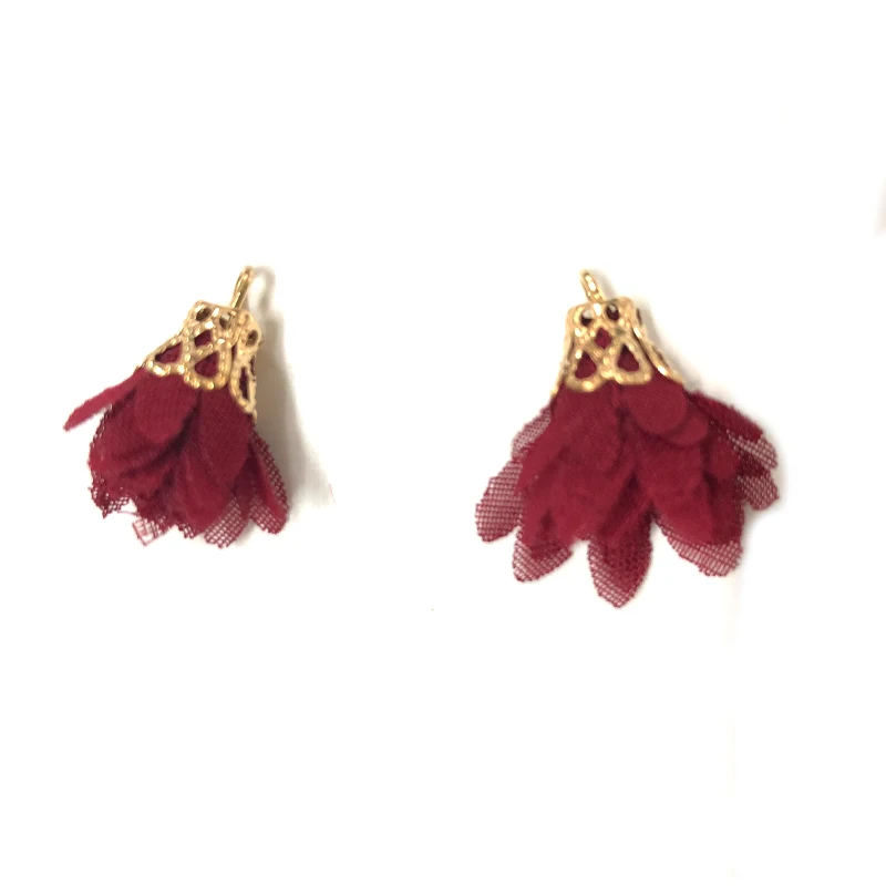 Декоративные золотые металлические марлевые серьги, цветочные кисточки для сережек